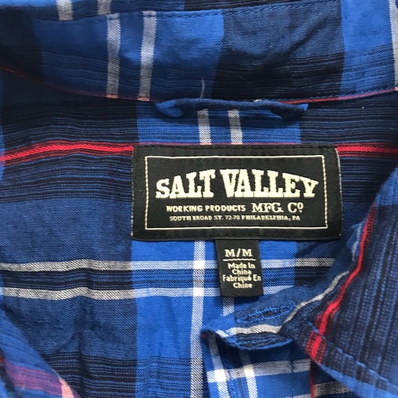 Urban Outfitters Salt Valley Blue Red Plaid Shirt - Picture 4 of 4
